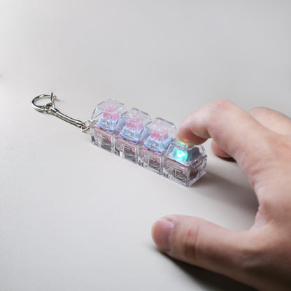 Keyboard Fidget Toys for Adults Keyboard Clicker with LED Light Keychain Fidget Sensory Fun Toys for Anxiety Decompression